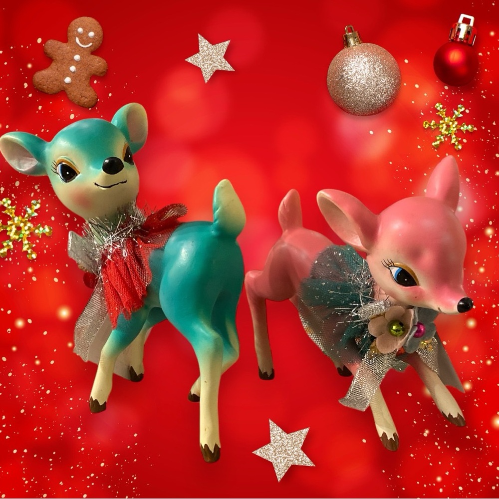 Pink and Teal Deer With Tutu Set.